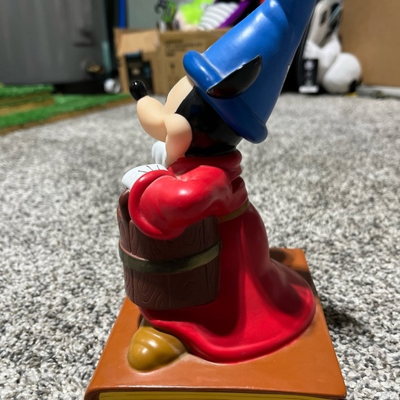 Vintage Walt Disney World Fantasia Sorcerers Apprentice Mickey Mouse Vinyl Bank - Picture 4 of 10